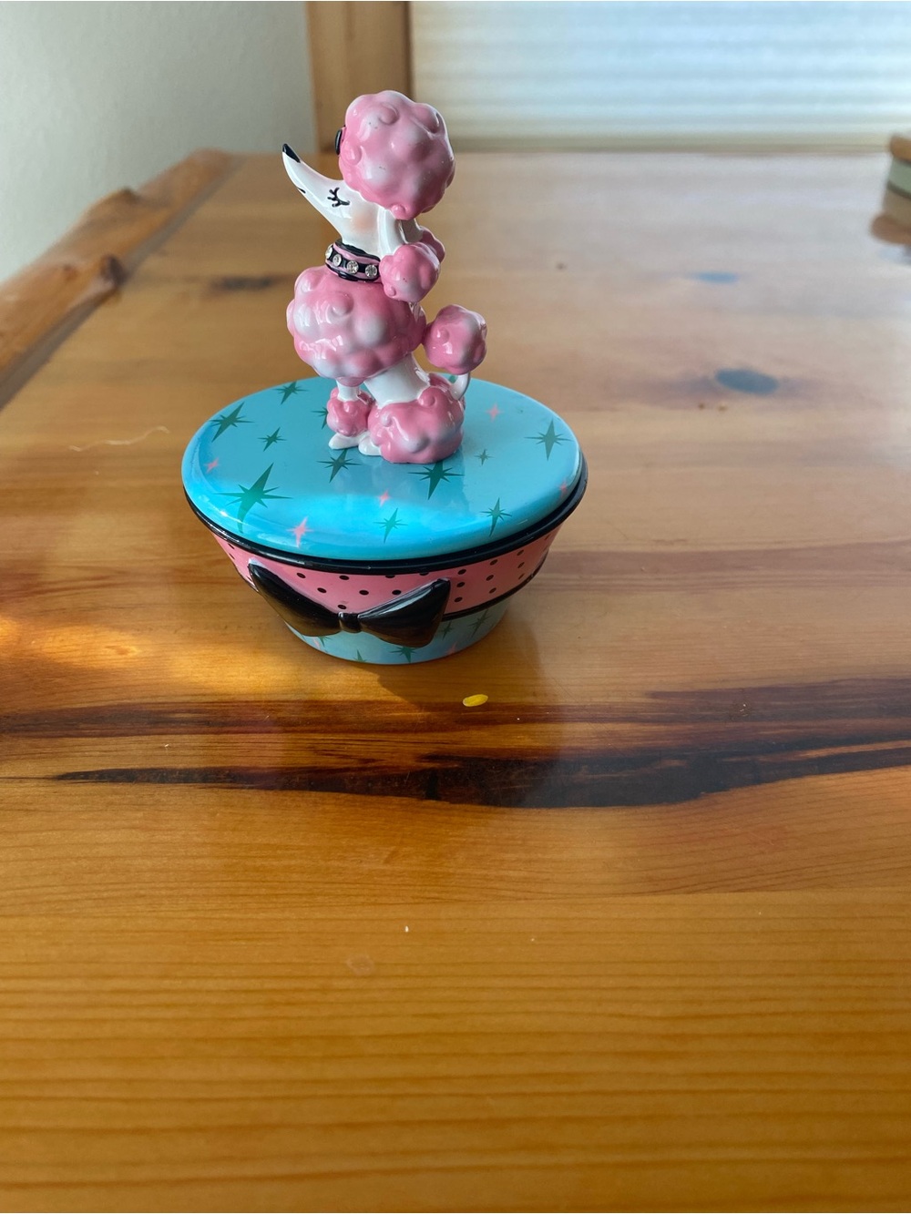 Giftcraft Retro Collection Pink Poodle Trinket Box w/ Lid Figurine Topper 2011